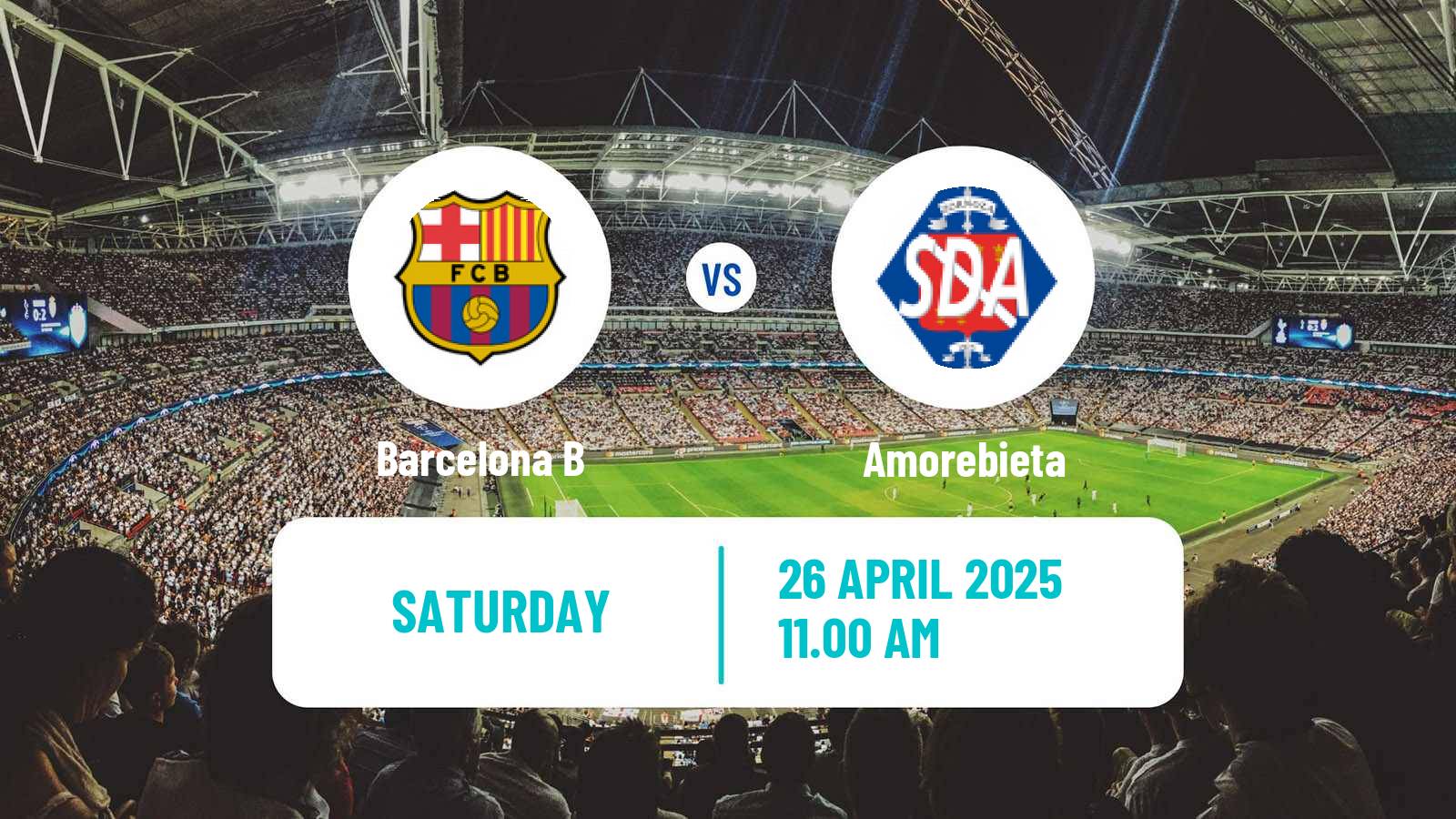 Soccer Spanish Primera RFEF Group 1 Barcelona B - Amorebieta