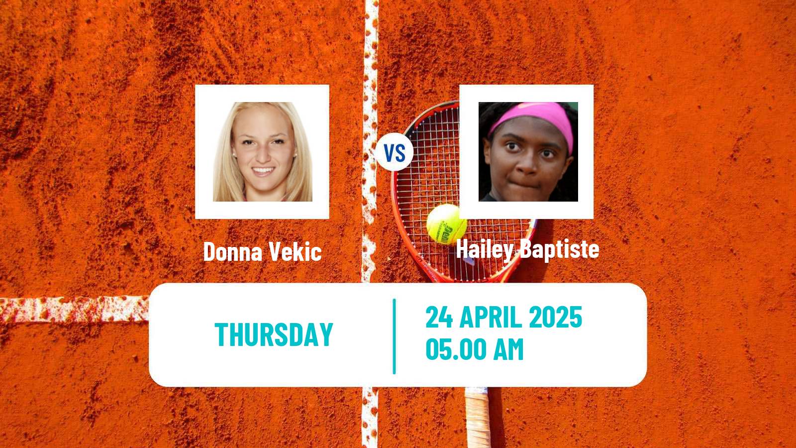 Tennis WTA Madrid Donna Vekic - Hailey Baptiste