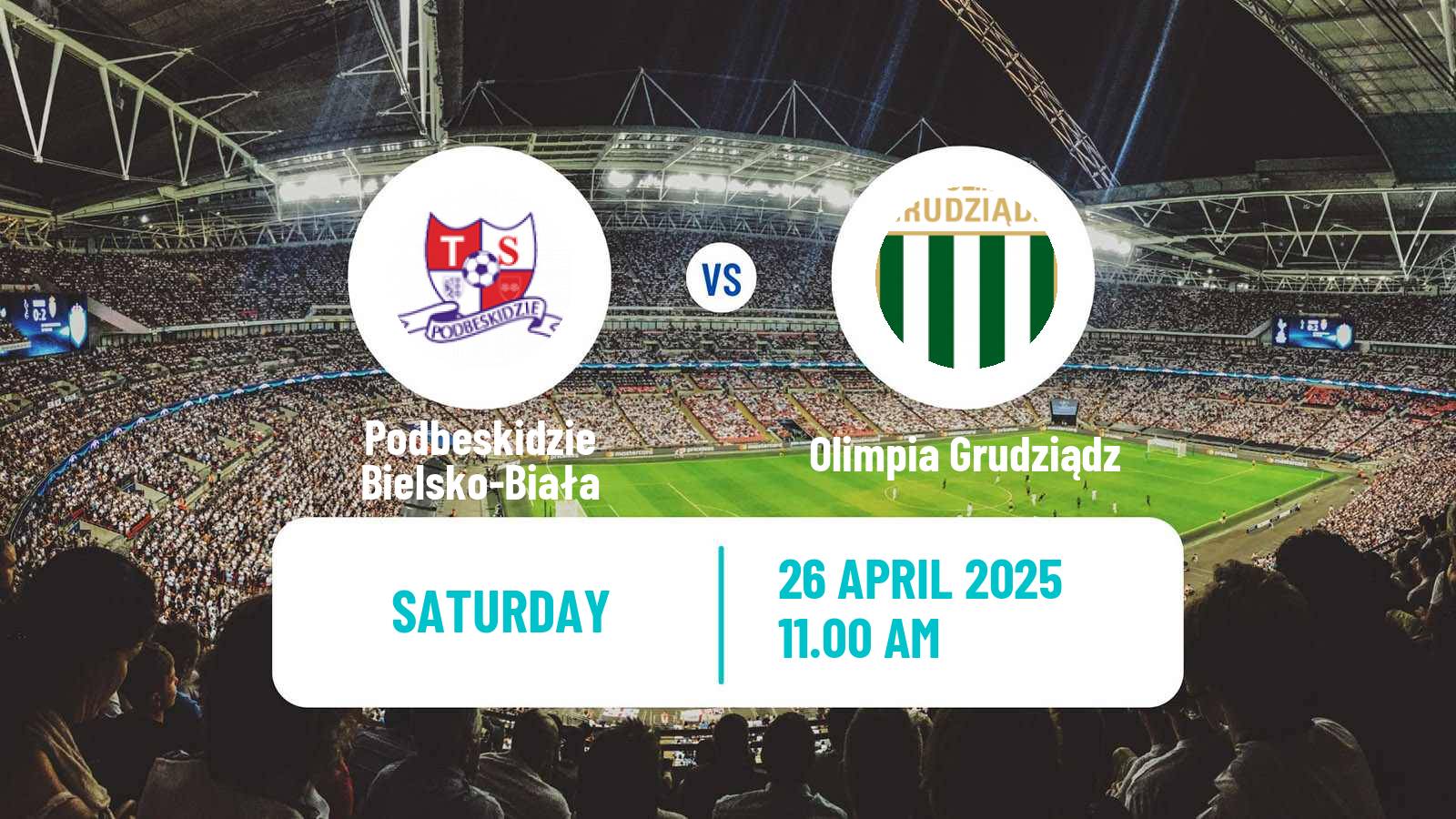 Soccer Polish Division 2 Podbeskidzie Bielsko-Biała - Olimpia Grudziądz