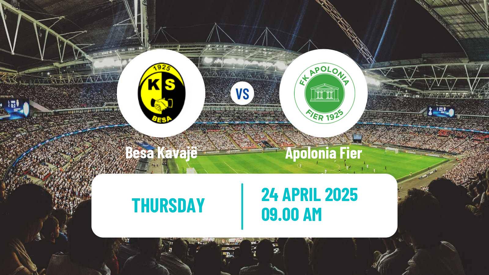 Soccer Albanian Super League Besa Kavajë - Apolonia Fier