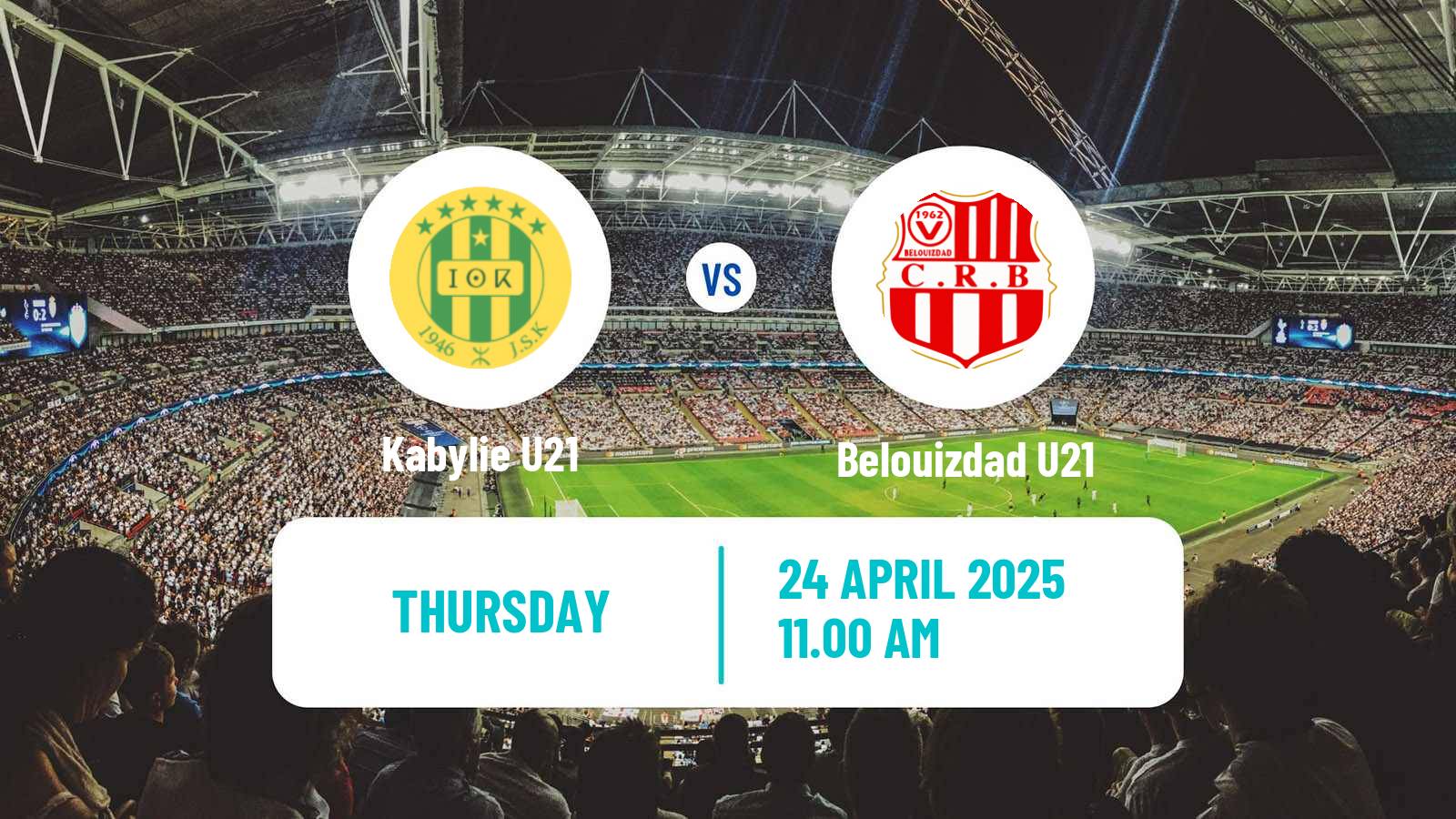 Soccer Algerian Ligue U21 Kabylie U21 - Belouizdad U21