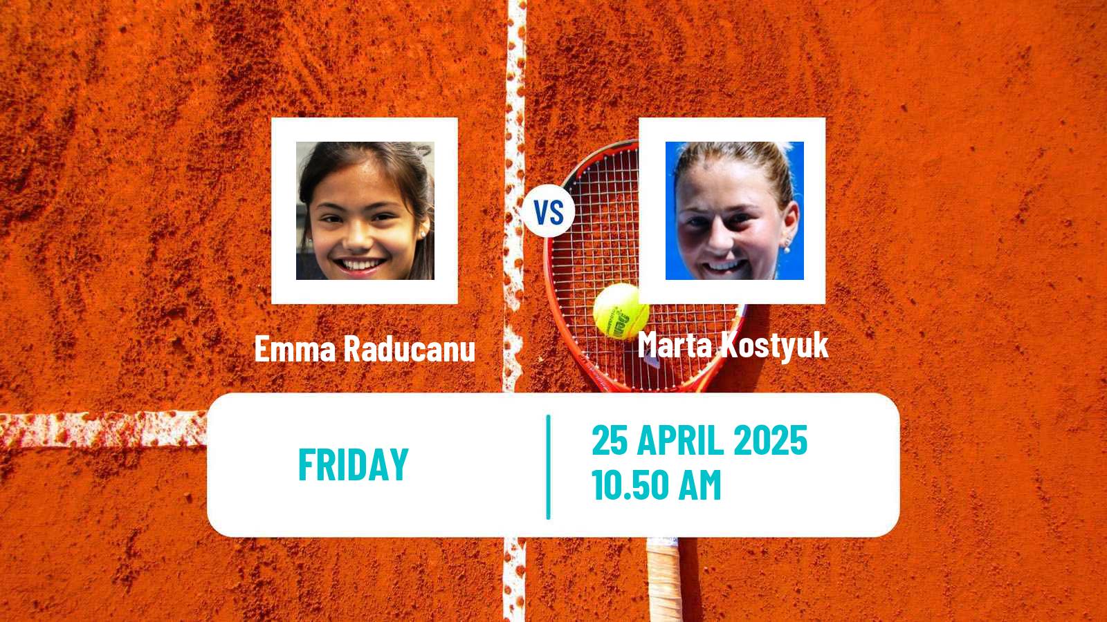 Tennis WTA Madrid Emma Raducanu - Marta Kostyuk