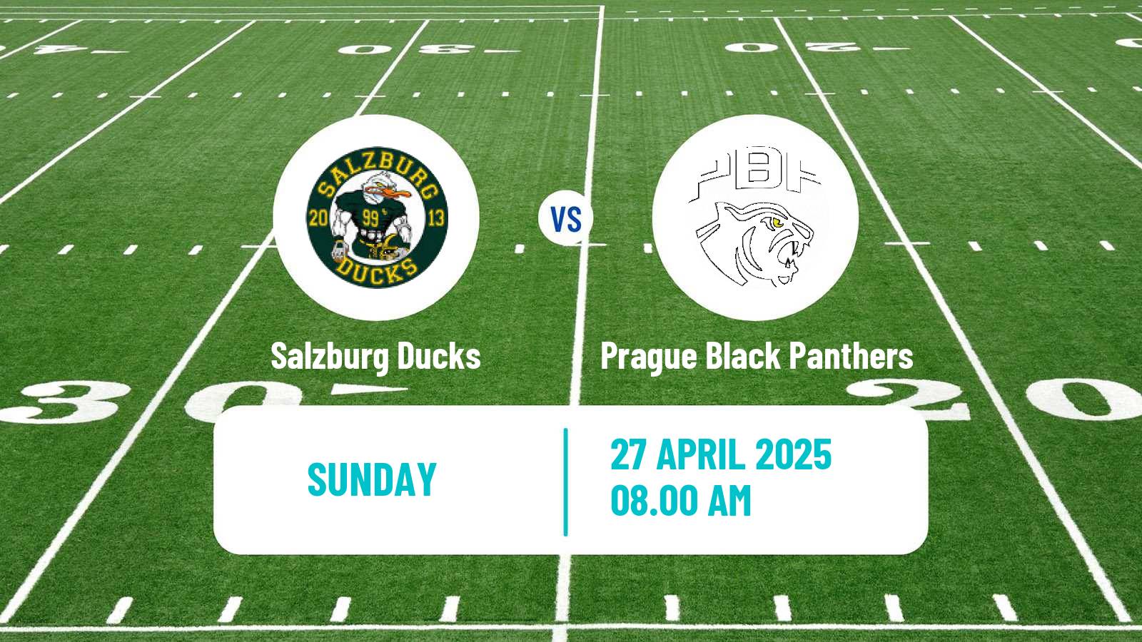 American football Austrian Football League Salzburg Ducks - Prague Black Panthers