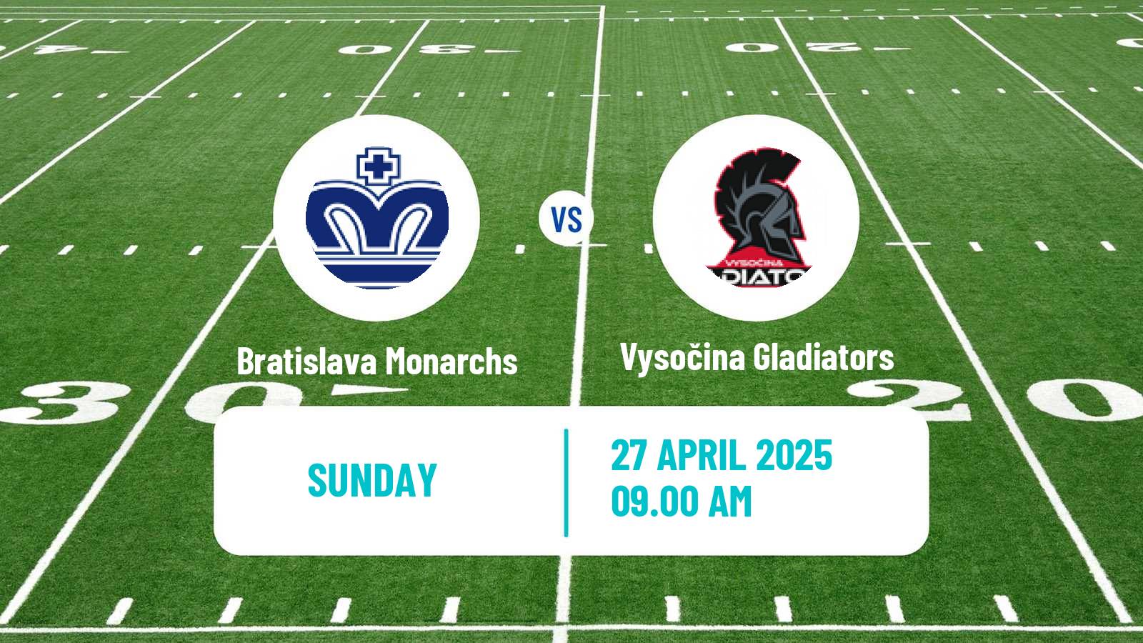 American football Czech CLAF Bratislava Monarchs - Vysočina Gladiators