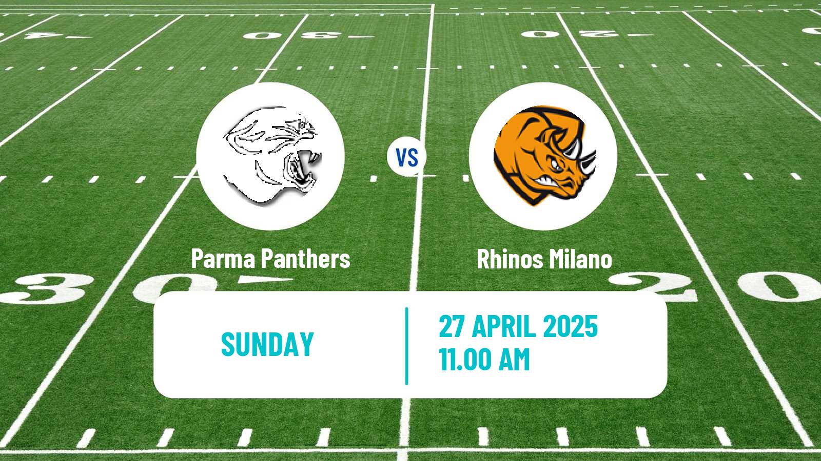 American football Italian IFL Parma Panthers - Rhinos Milano