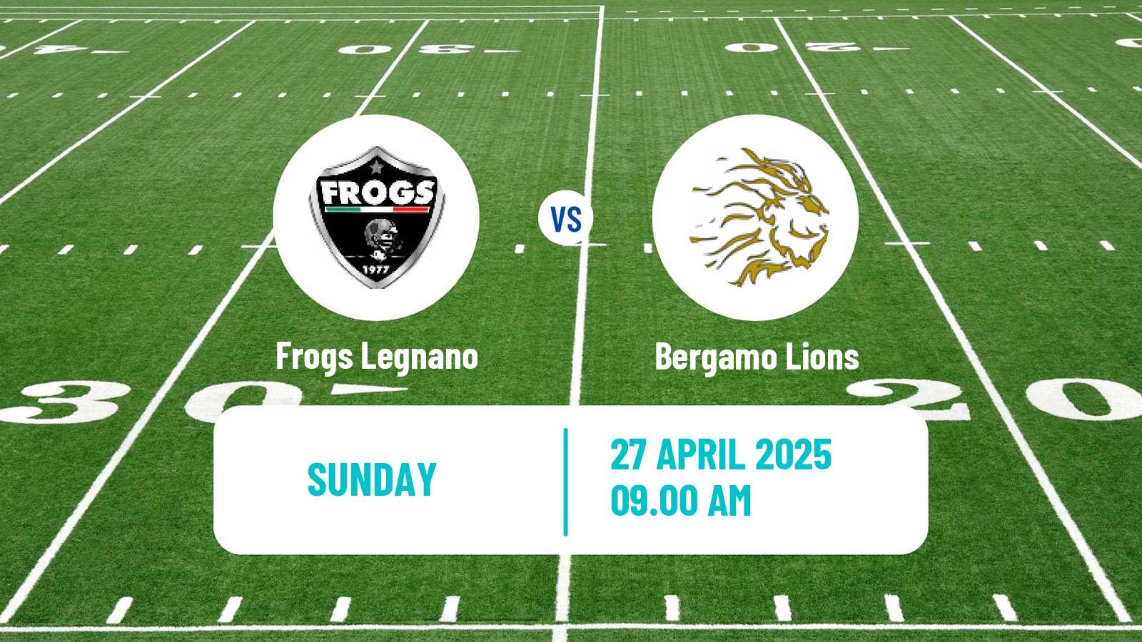 American football Italian IFL Frogs Legnano - Bergamo Lions