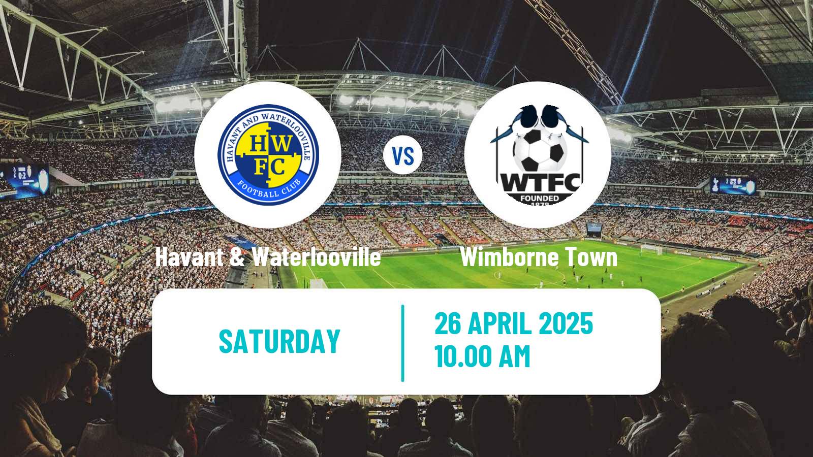 Soccer English Southern League South Division Havant & Waterlooville - Wimborne Town