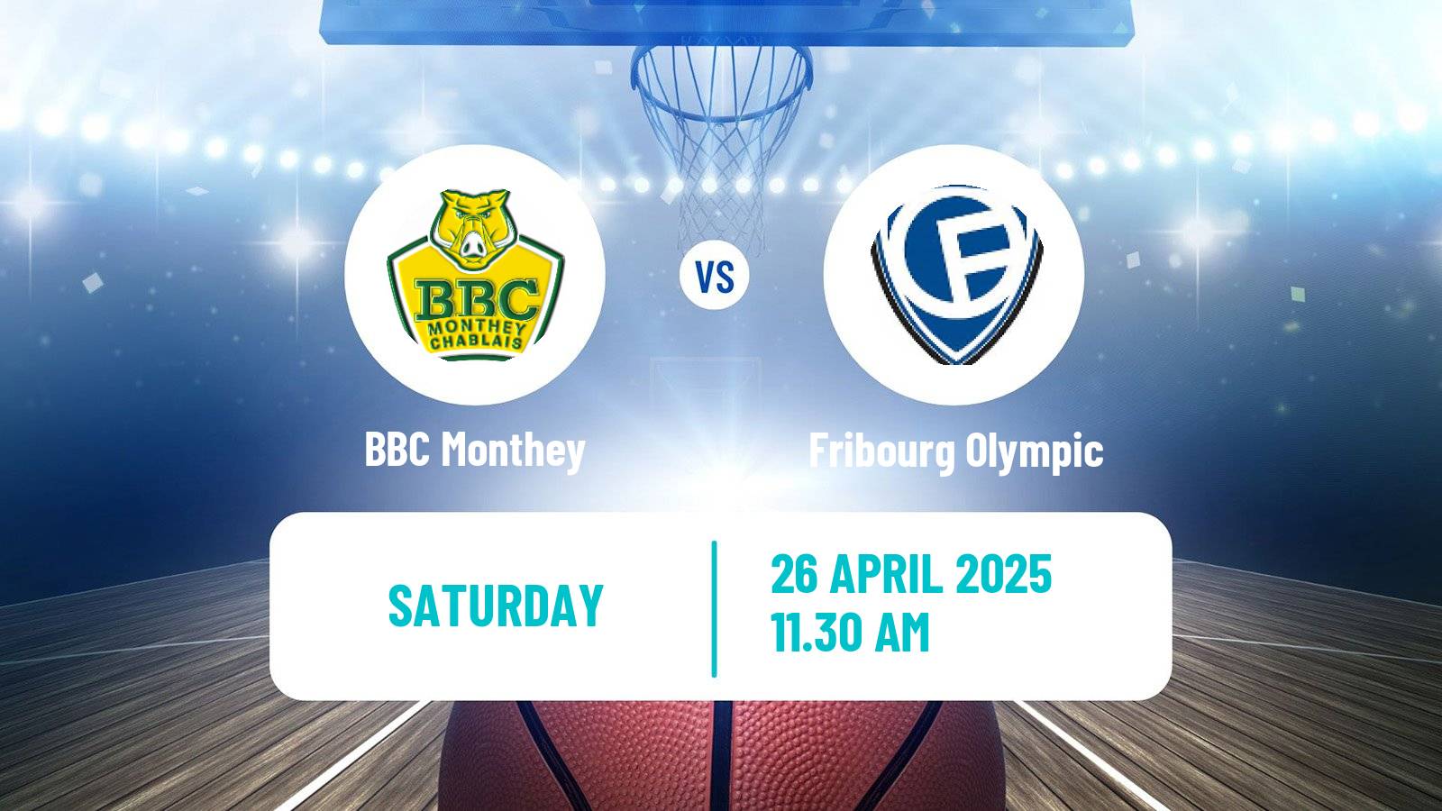 Basketball Swiss SB League Basketball Monthey - Fribourg Olympic