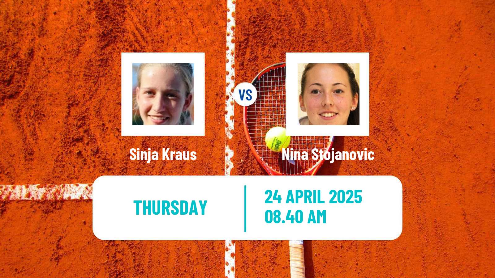 Tennis ITF W100 Oeiras Women Sinja Kraus - Nina Stojanovic
