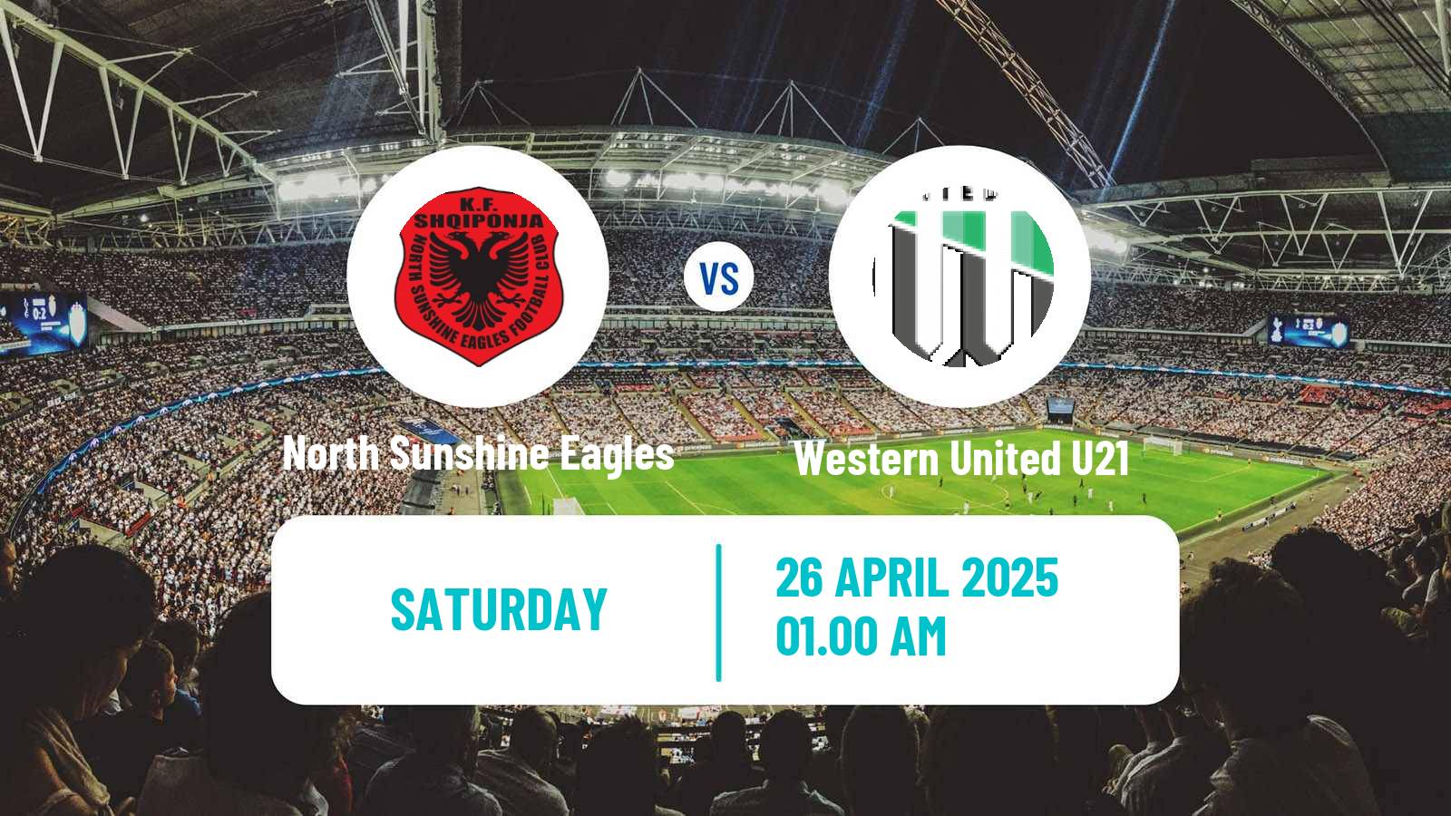 Soccer Australian Victoria Premier League North Sunshine Eagles - Western United U21