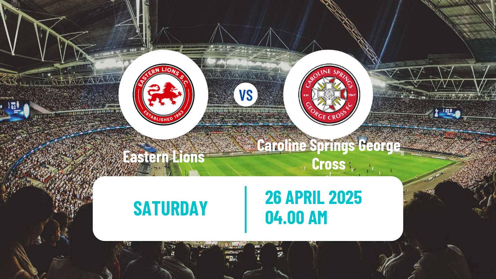 Soccer Australian Victoria Premier League Eastern Lions - Caroline Springs George Cross