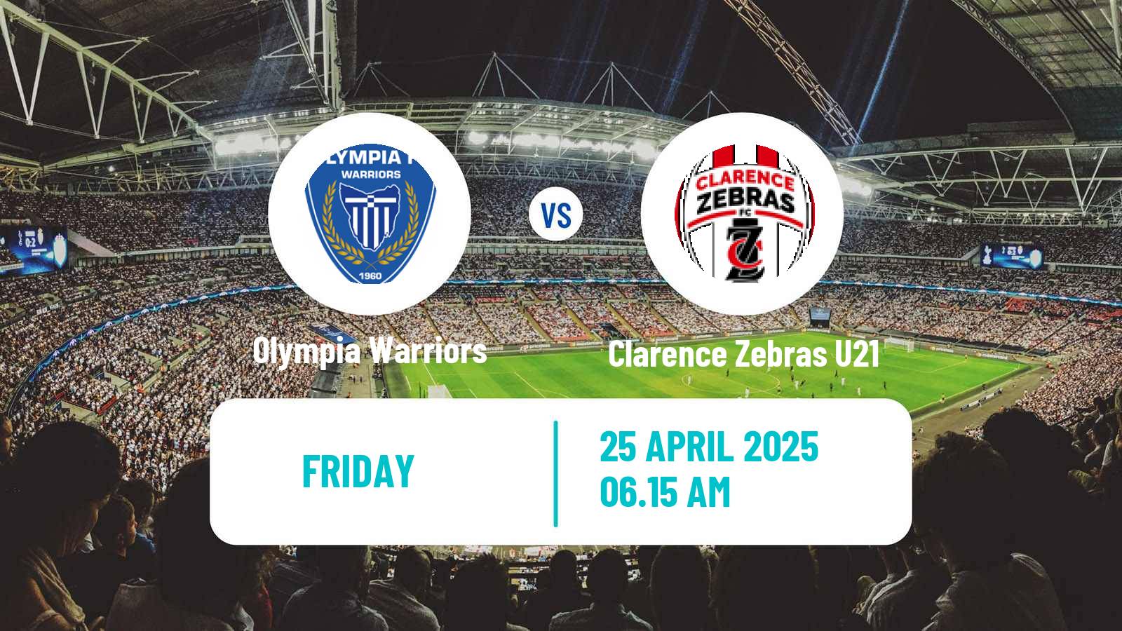 Soccer Australian Tasmania Southern Championship Olympia Warriors - Clarence Zebras U21
