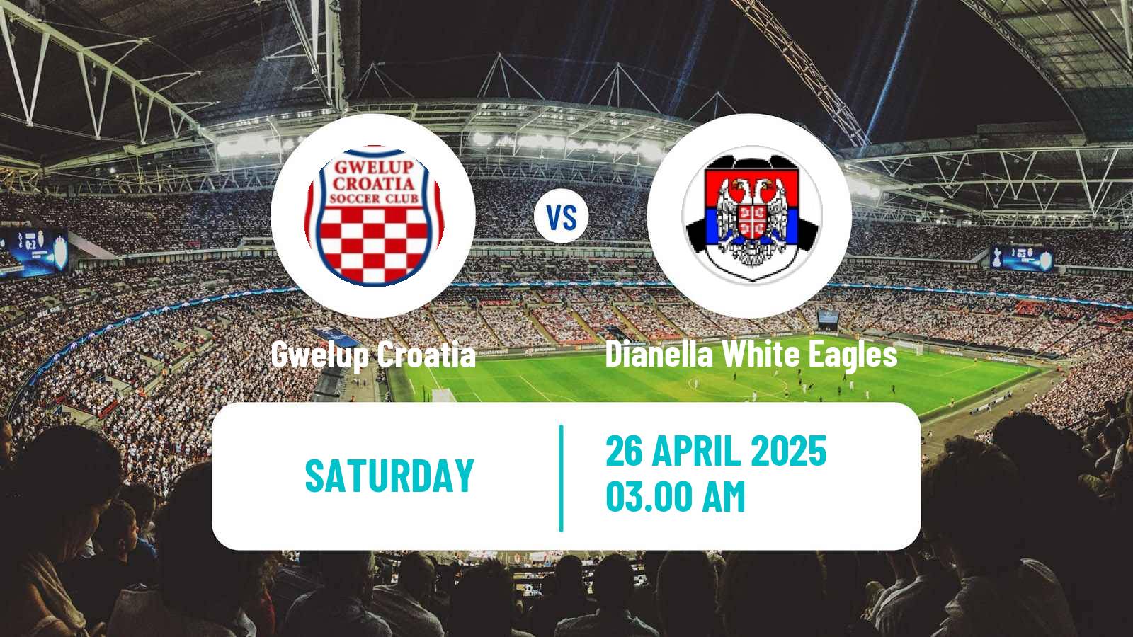 Soccer Australian WA State League Gwelup Croatia - Dianella White Eagles