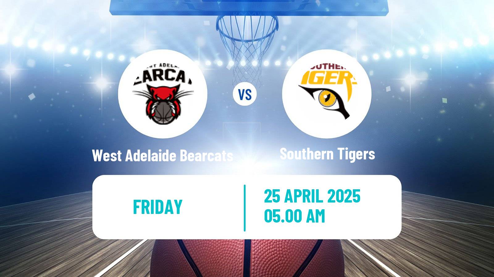 Basketball Australian NBL1 Central West Adelaide Bearcats - Southern Tigers