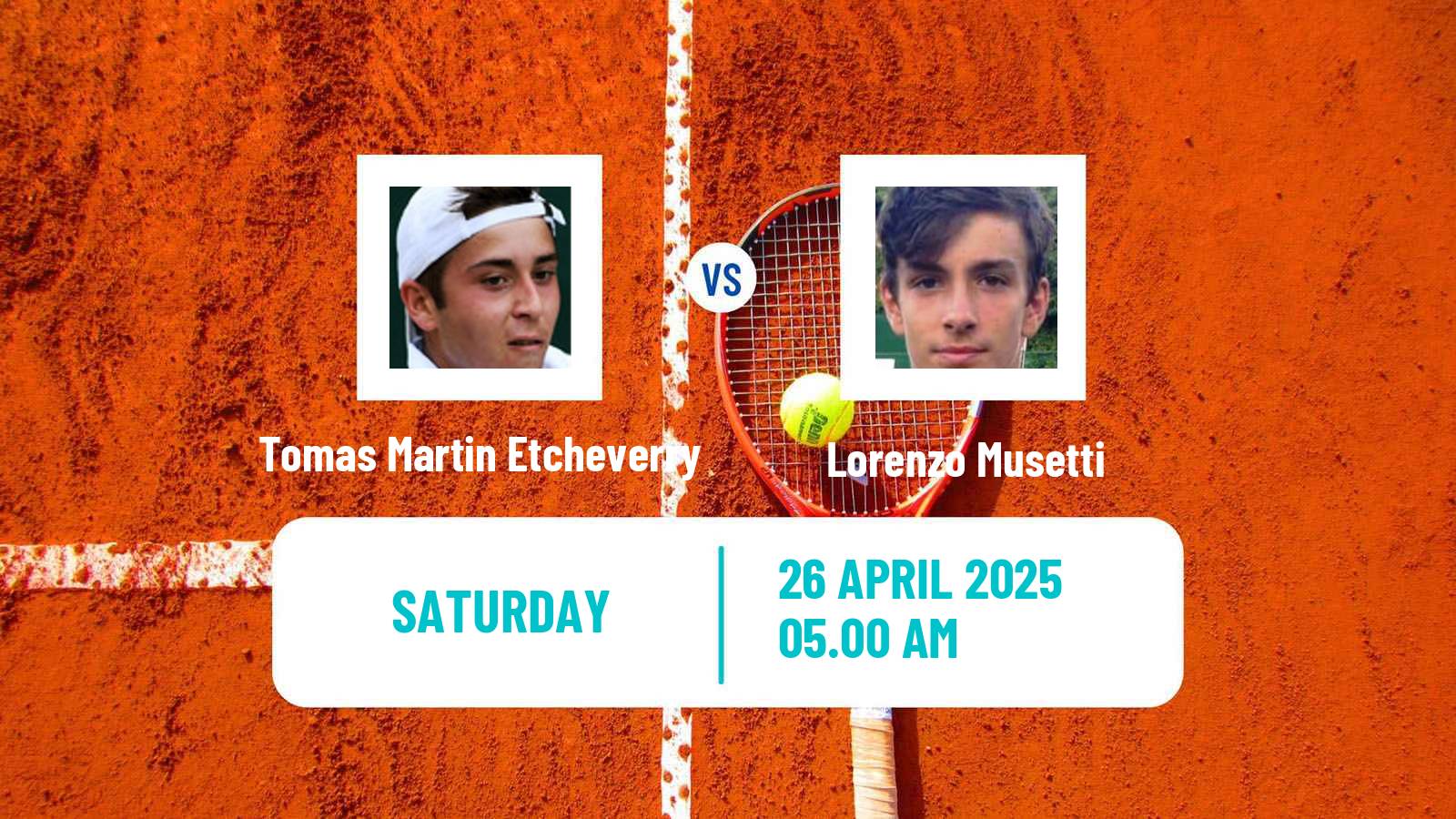 Tennis ATP Madrid Tomas Martin Etcheverry - Lorenzo Musetti