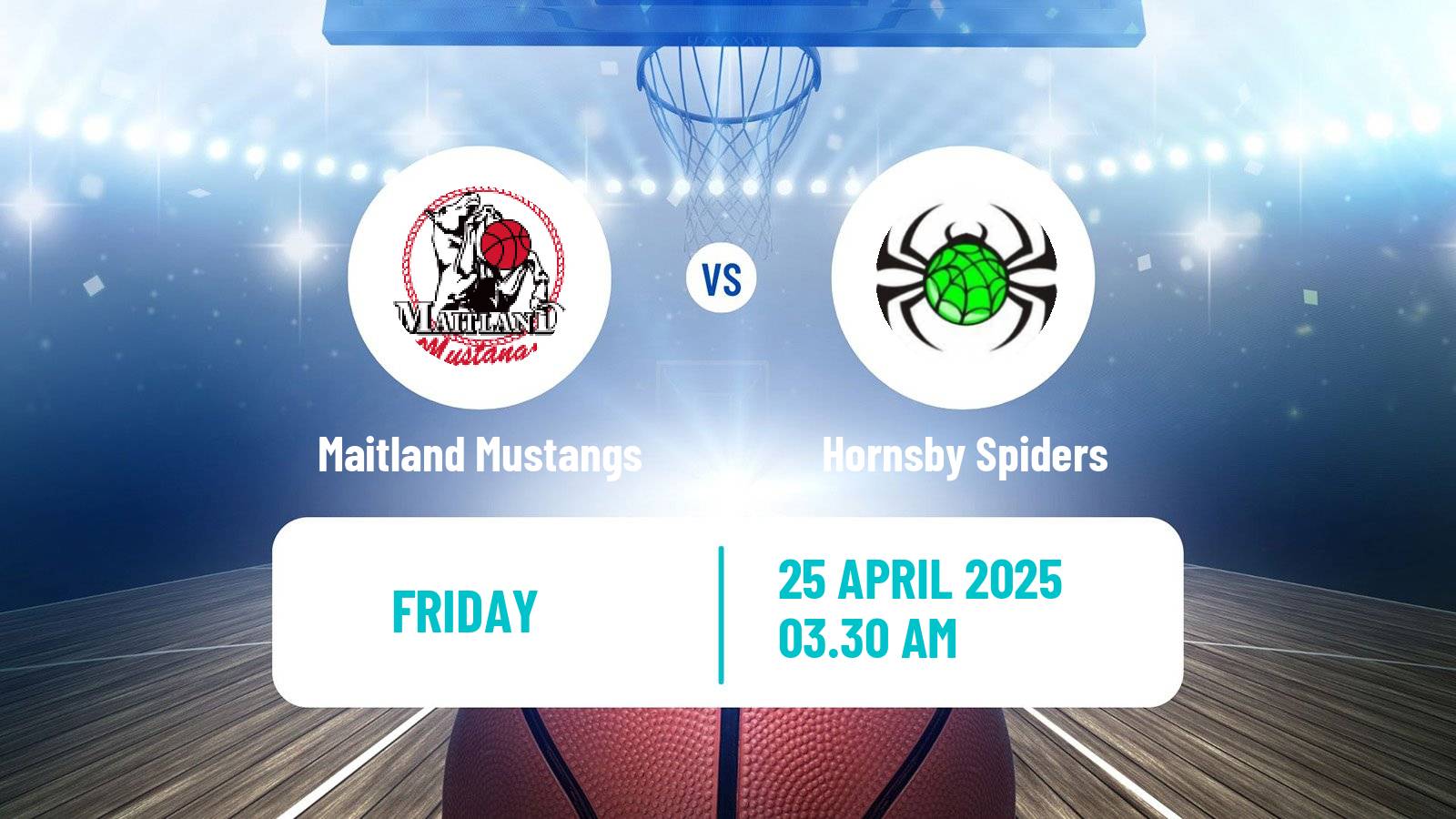 Basketball Australian NBL1 East Maitland Mustangs - Hornsby Spiders