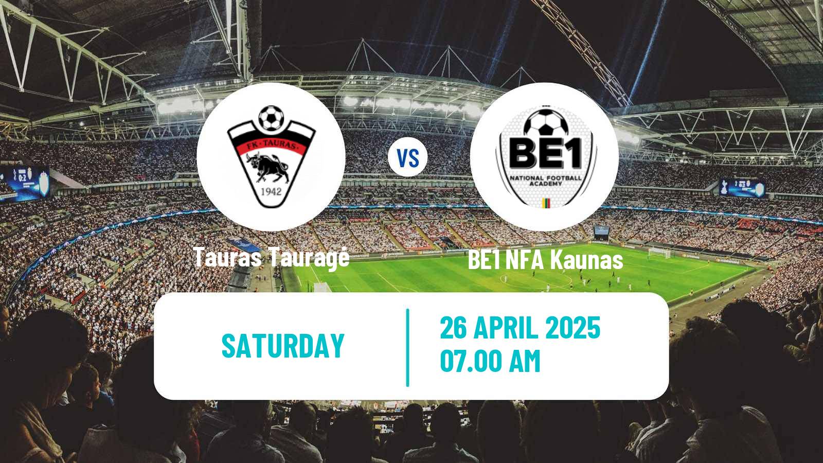 Soccer Lithuanian Division 2 Tauras Tauragė - BE1 NFA Kaunas