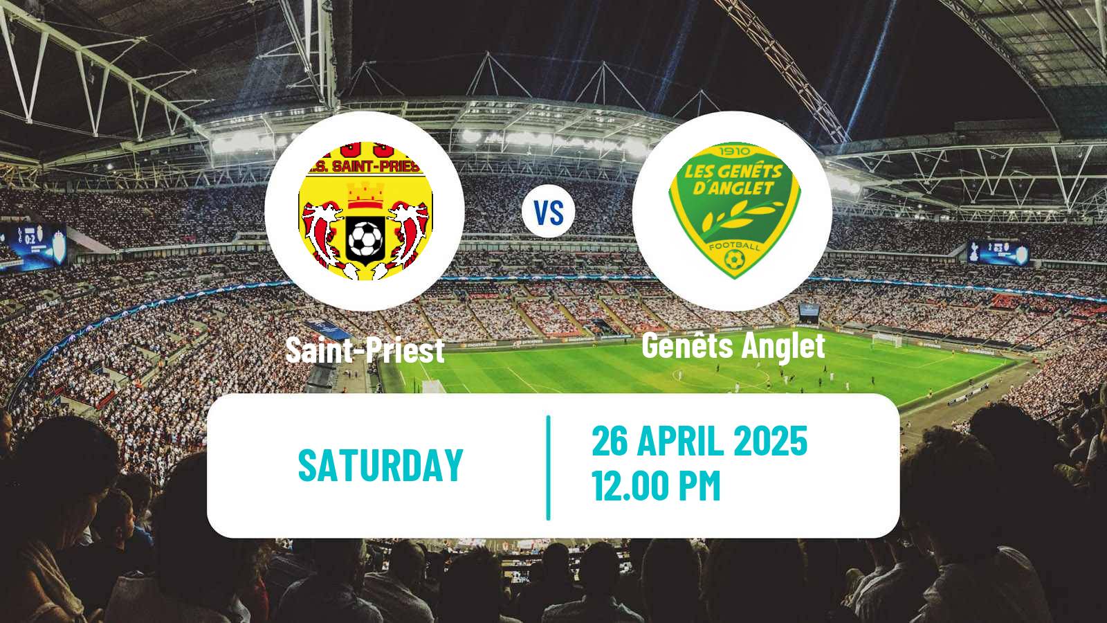 Soccer French National 2 - Group A Saint-Priest - Genêts Anglet