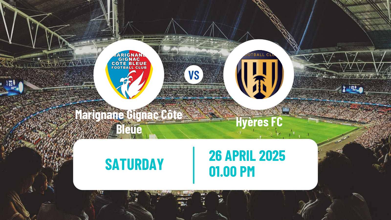 Soccer French National 2 - Group A Marignane Gignac Côte Bleue - Hyères