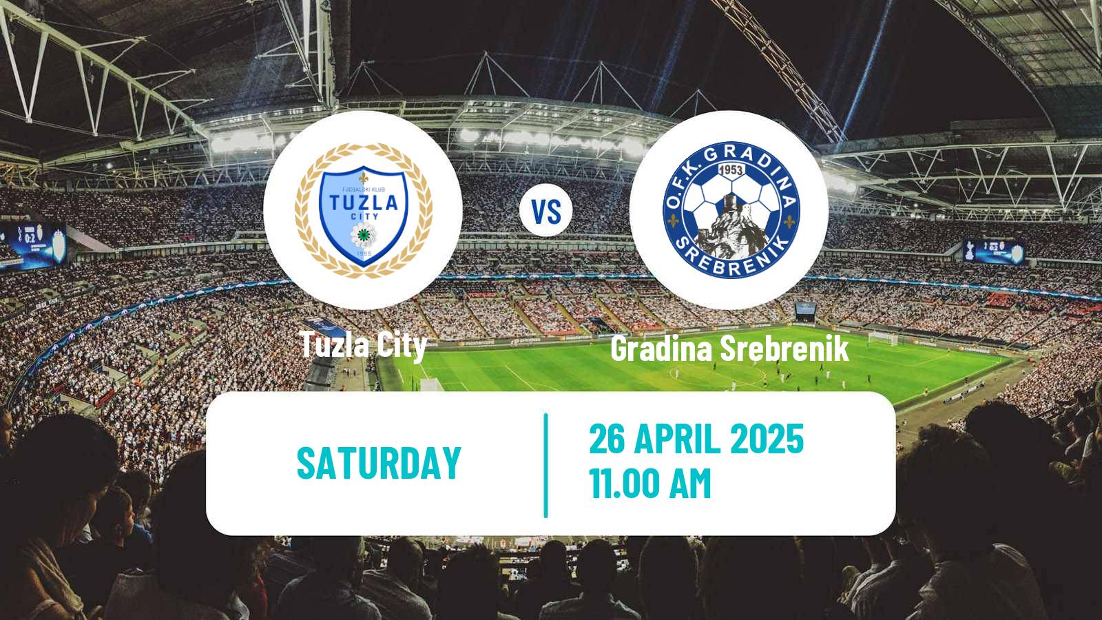 Soccer Bosnian Prva Liga FBiH Tuzla City - Gradina Srebrenik