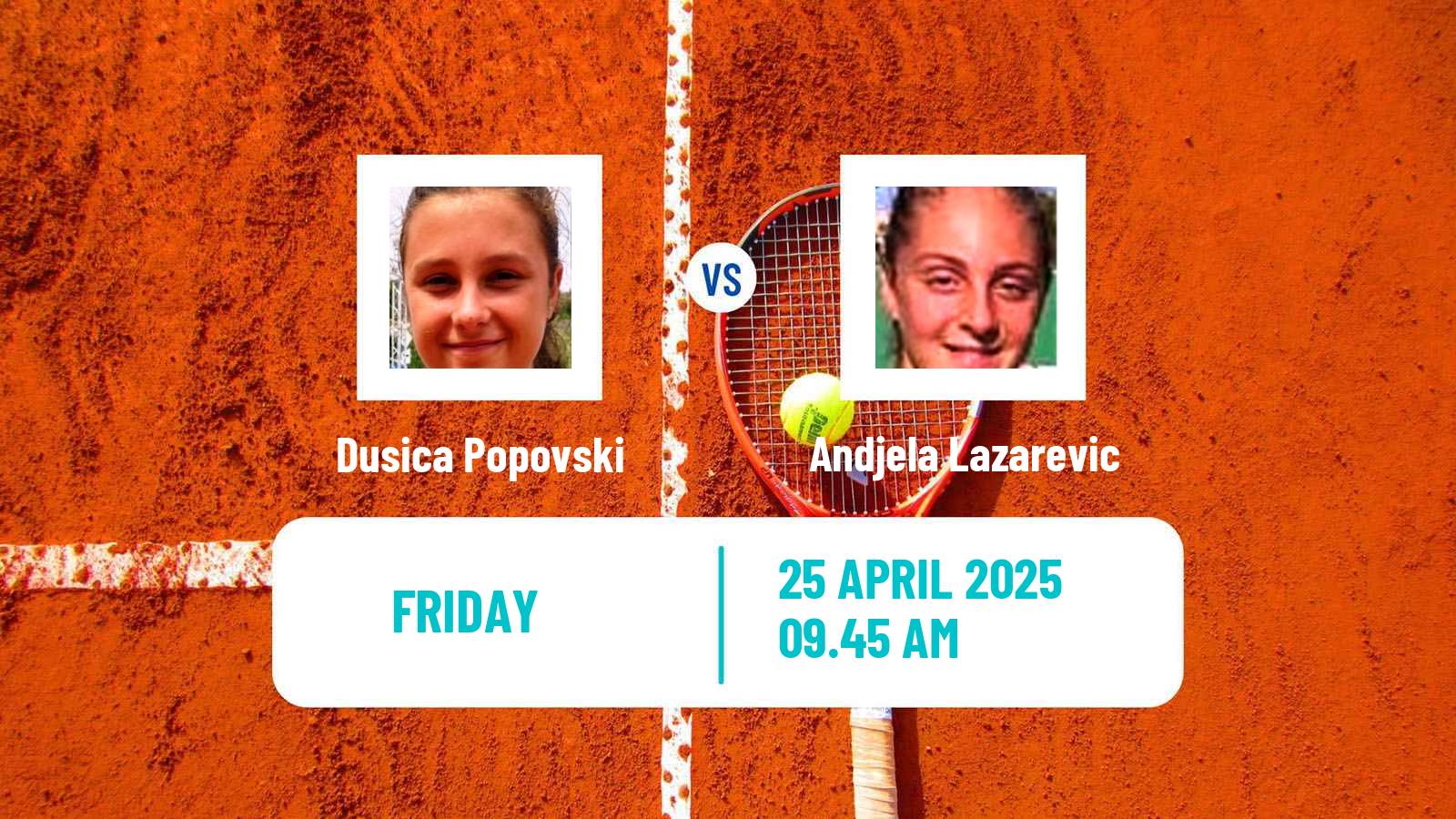 Tennis ITF W15 Kursumlijska Banja Women Dusica Popovski - Andjela Lazarevic