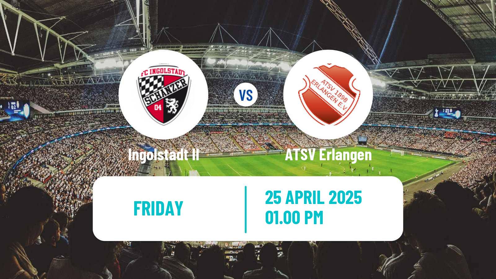 Soccer German Oberliga Bayern Nord Ingolstadt II - ATSV Erlangen