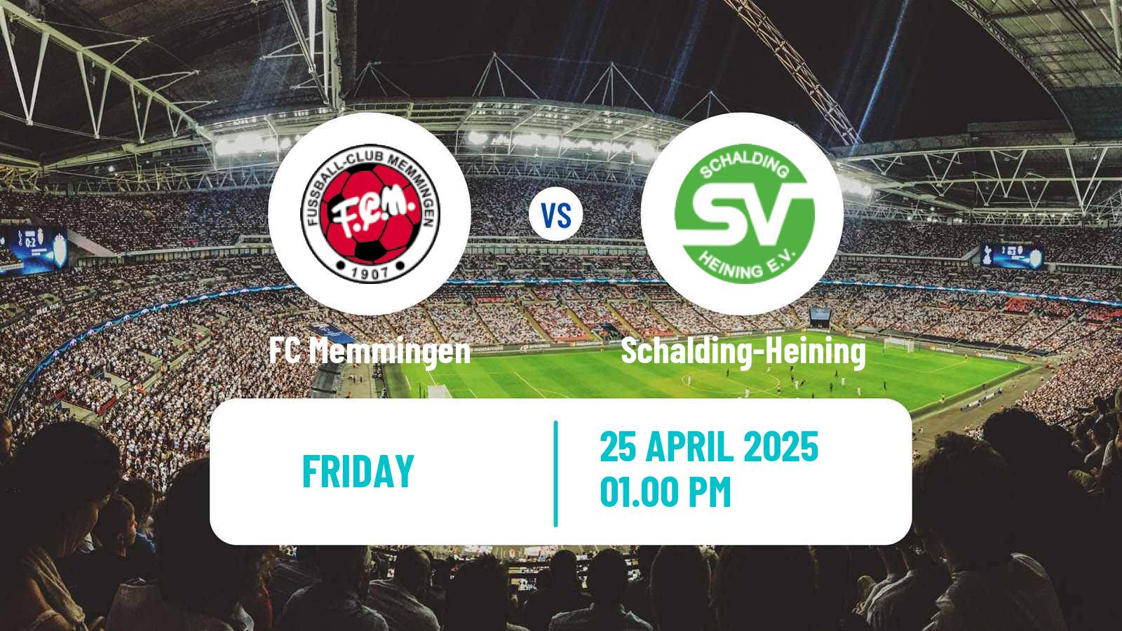 Soccer German Oberliga Bayern Süd Memmingen - Schalding-Heining