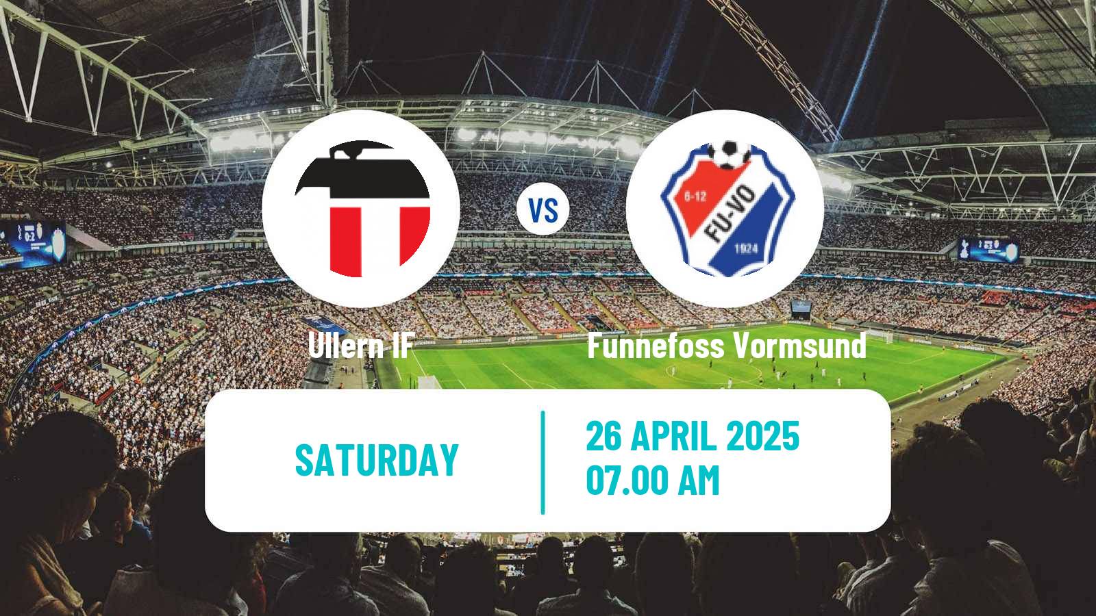 Soccer Norwegian Division 3 - Group 1 Ullern - Funnefoss Vormsund