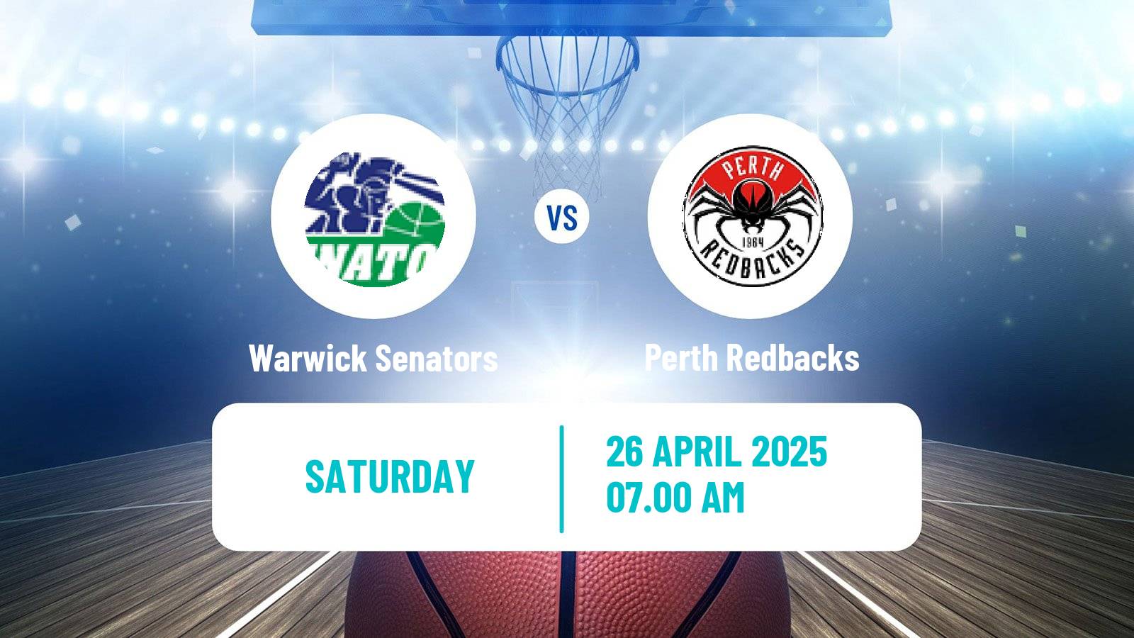 Basketball Australian NBL1 West Warwick Senators - Perth Redbacks
