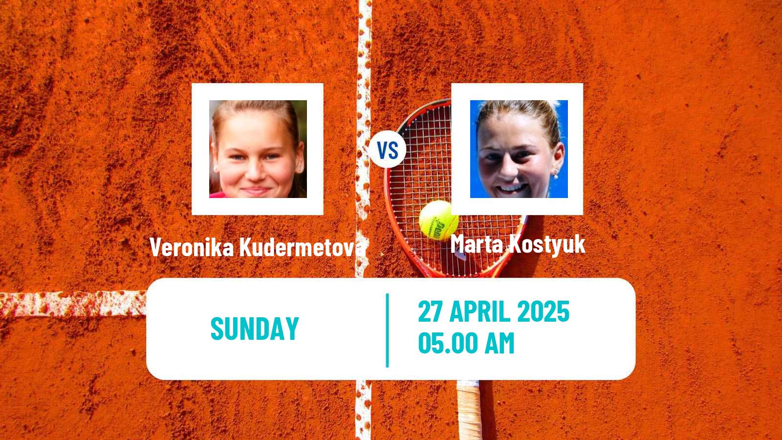 Tennis WTA Madrid Veronika Kudermetova - Marta Kostyuk