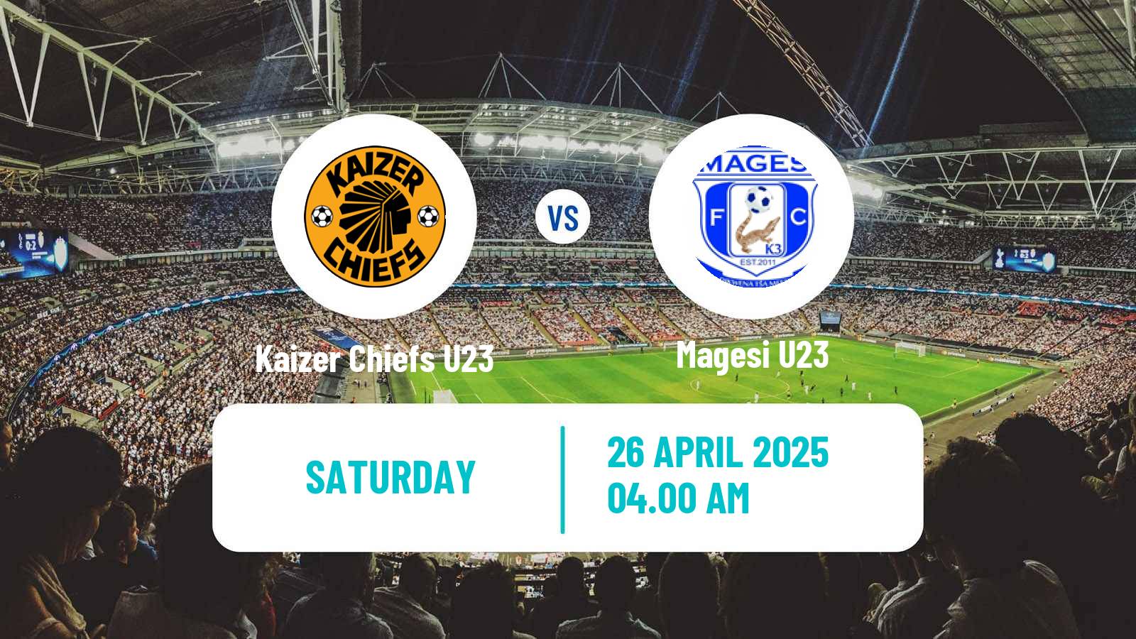 Soccer South African Diski Challenge Kaizer Chiefs U23 - Magesi U23