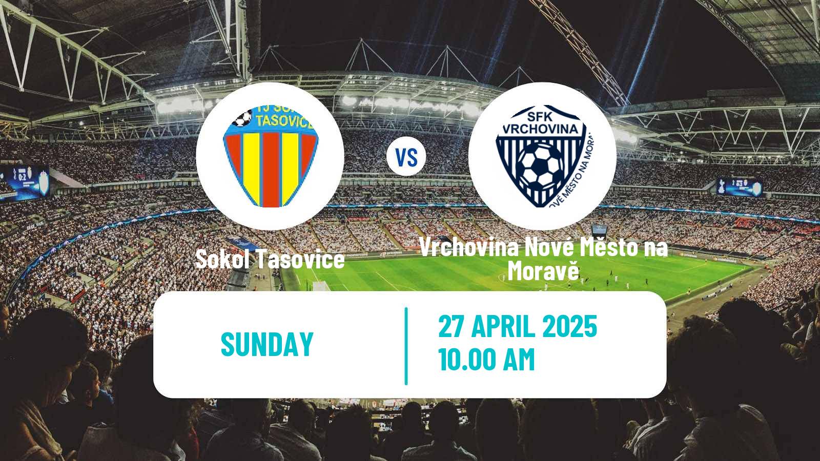 Soccer Czech Division D Sokol Tasovice - Vrchovina Nové Město na Moravě