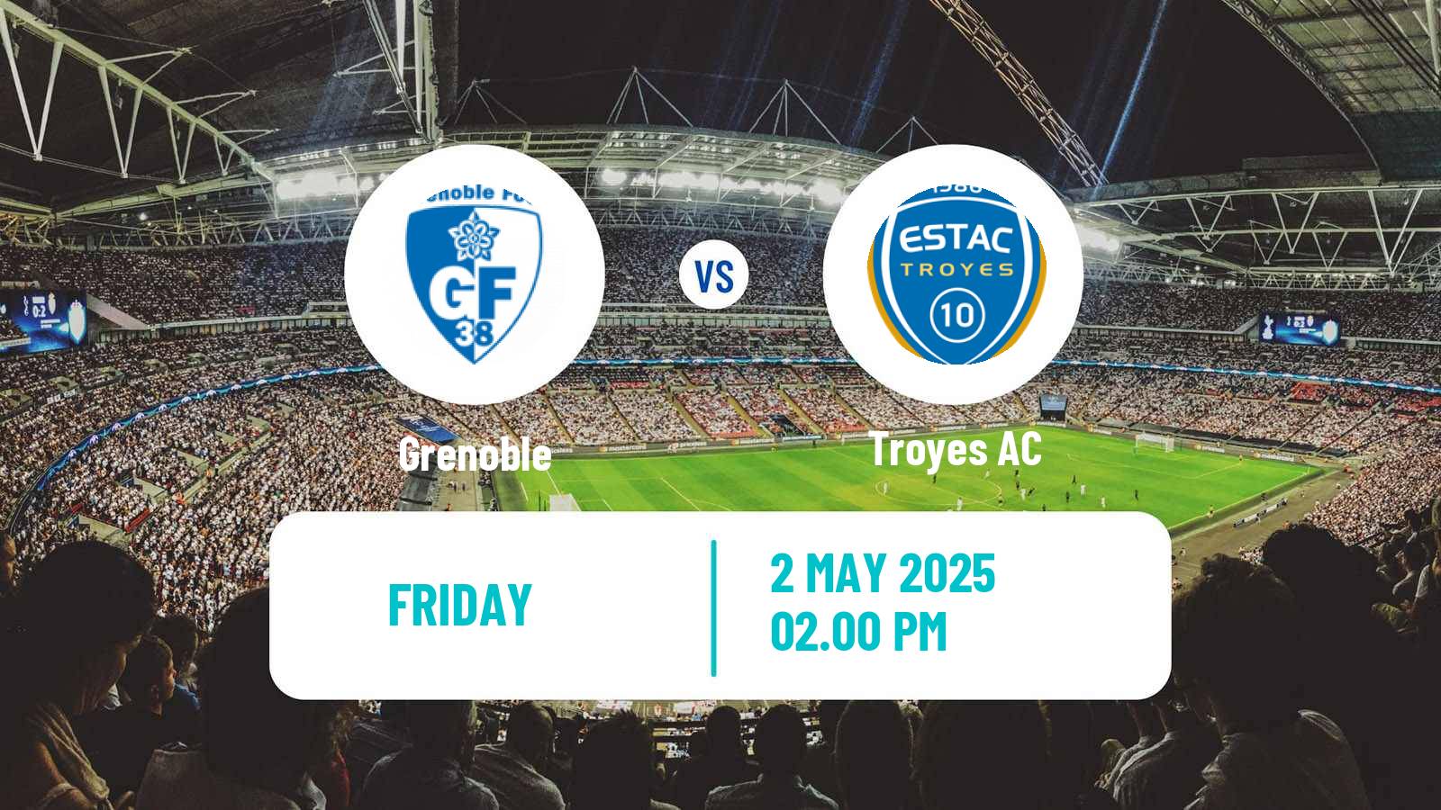 Soccer French Ligue 2 Grenoble - Troyes