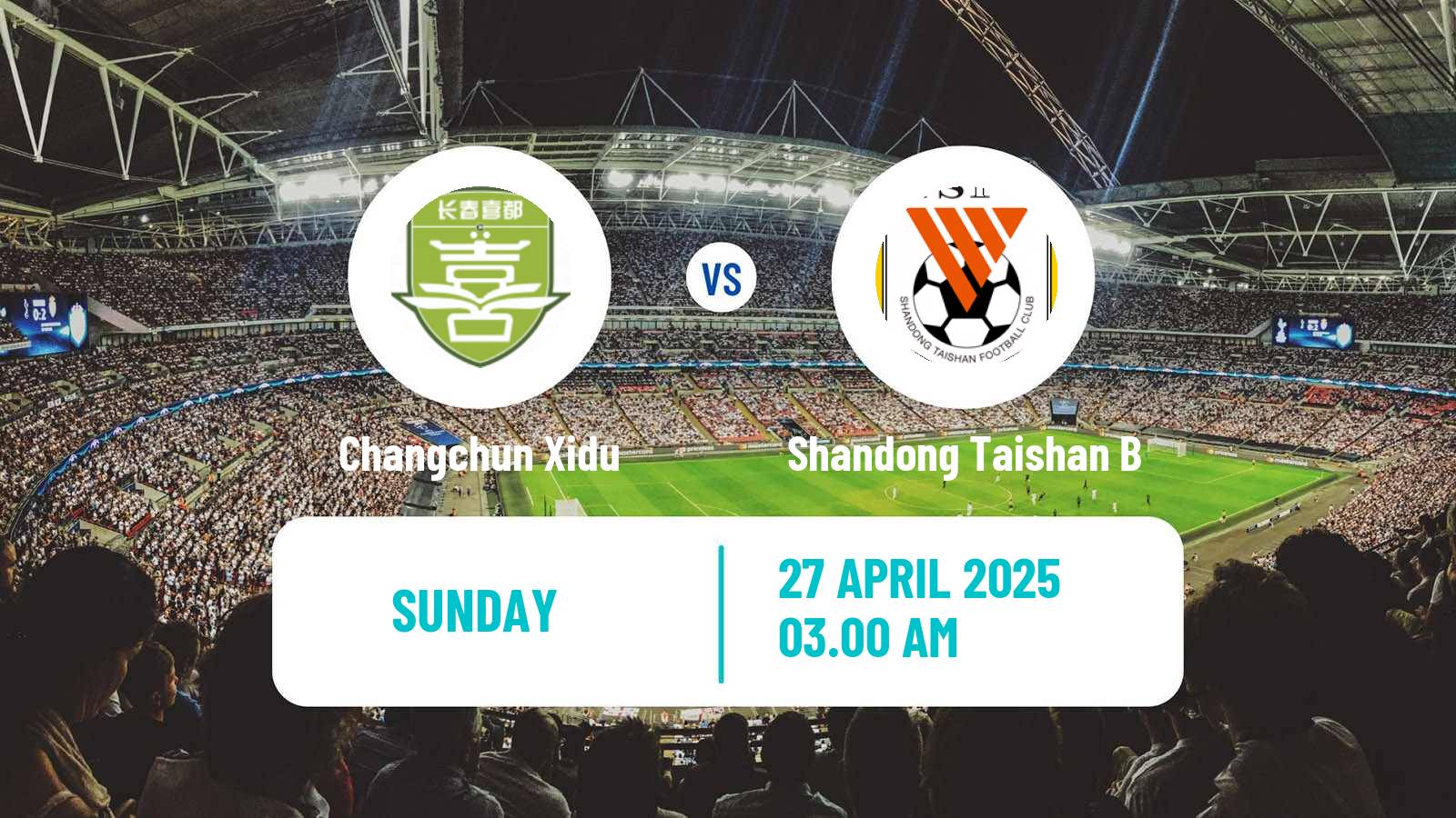 Soccer Chinese Yi League Changchun Xidu - Shandong Taishan B
