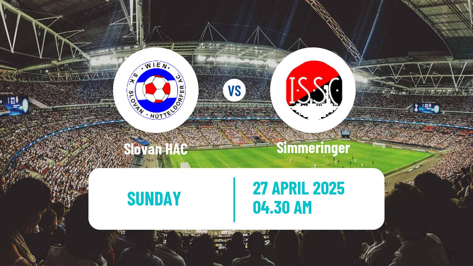 Soccer Austrian Landesliga Wien Slovan HAC - Simmeringer
