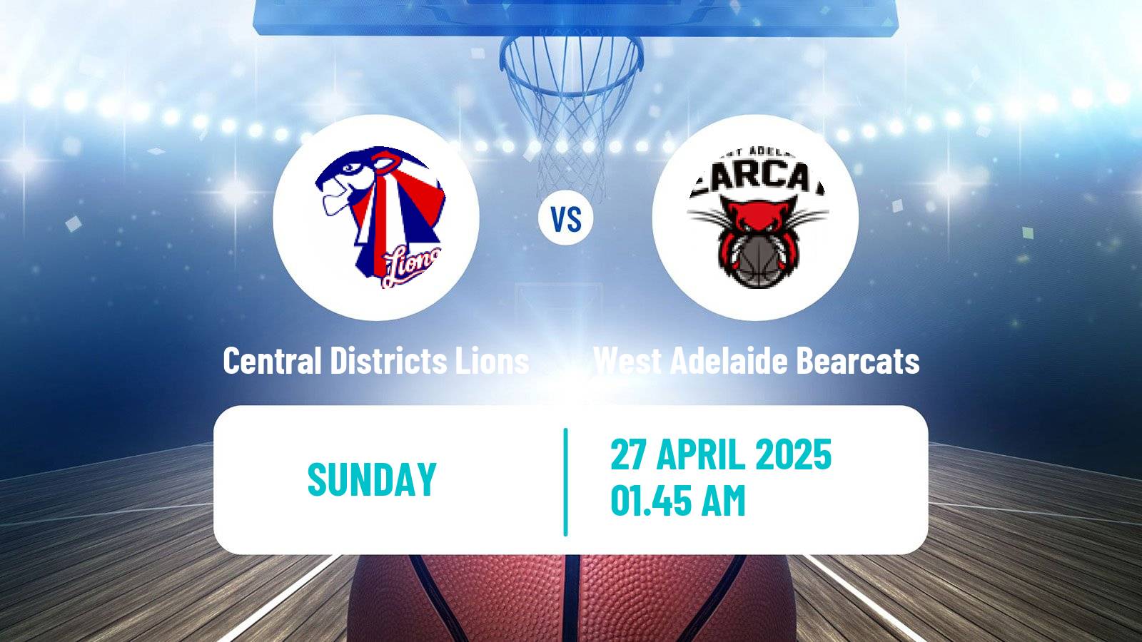 Basketball Australian NBL1 Central Central Districts Lions - West Adelaide Bearcats