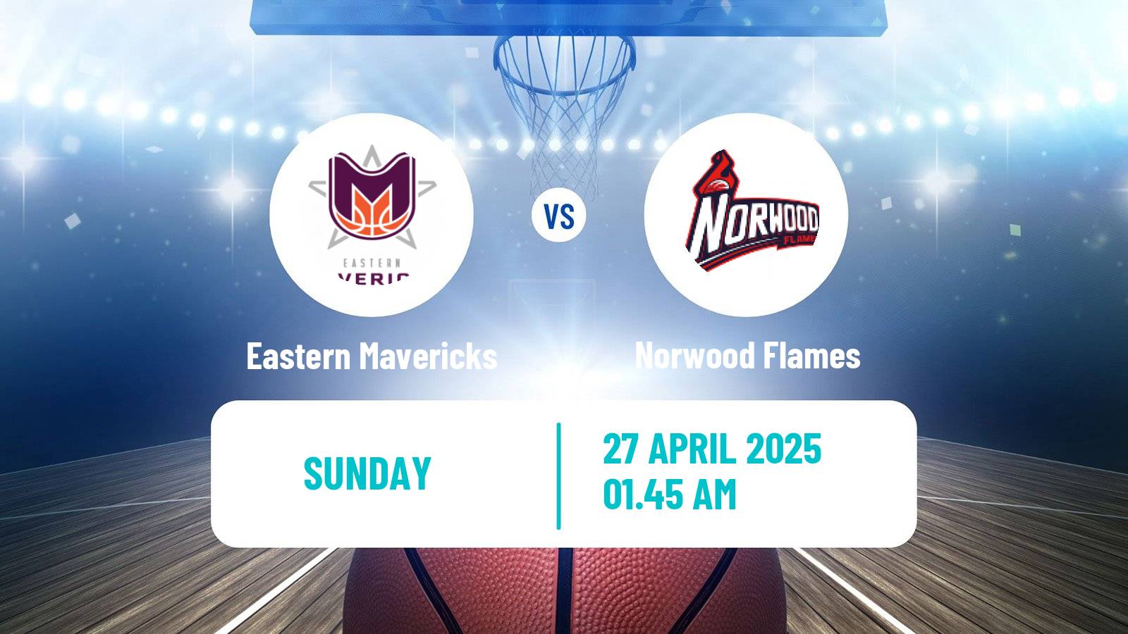 Basketball Australian NBL1 Central Eastern Mavericks - Norwood Flames