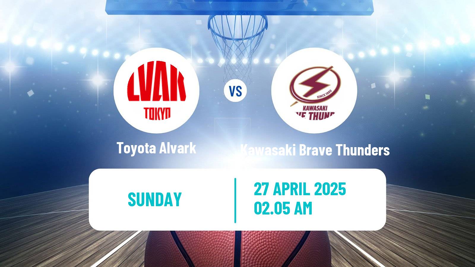 Basketball BJ League Toyota Alvark - Kawasaki Brave Thunders