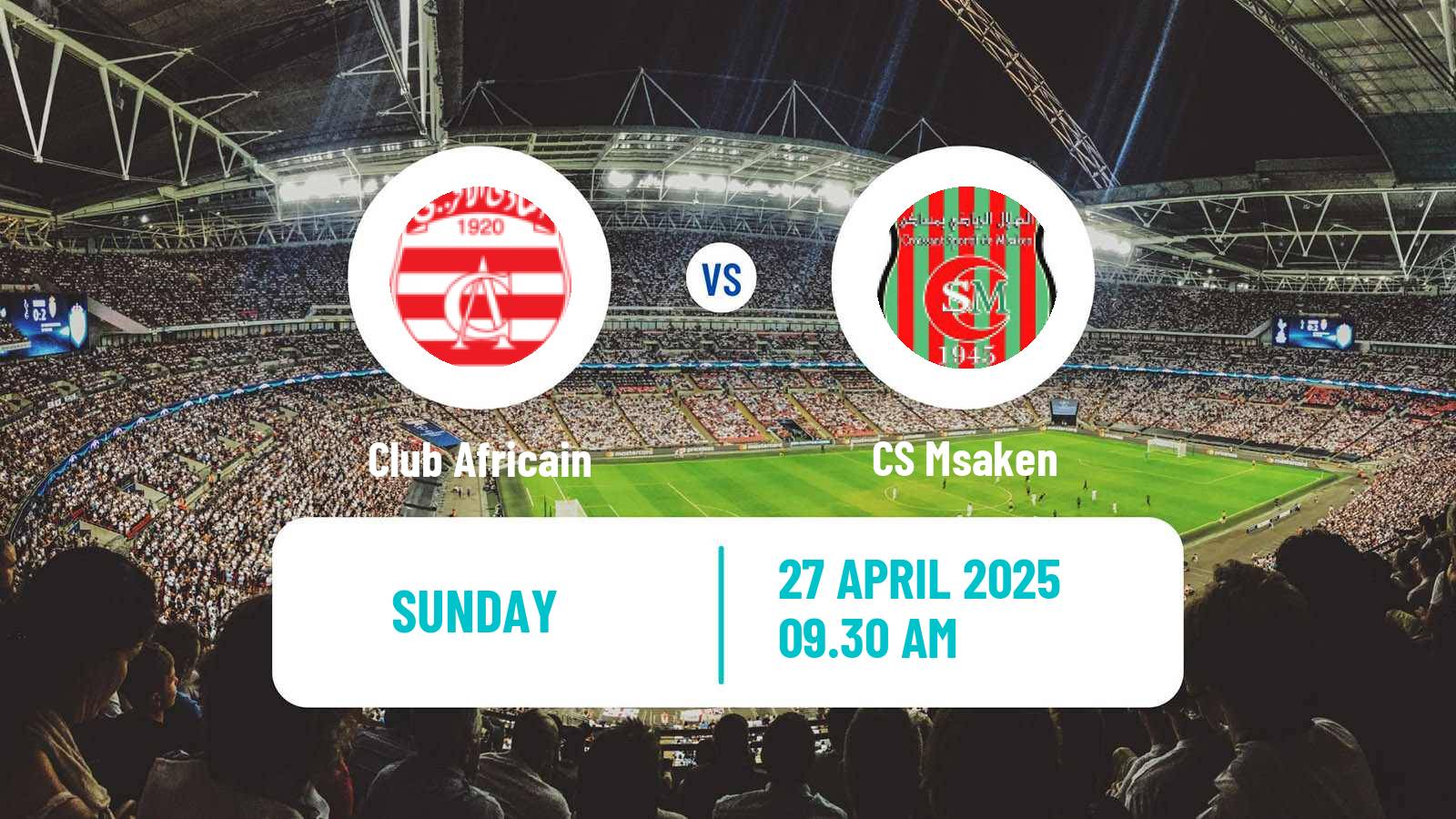 Soccer Tunisian Cup Club Africain - Msaken