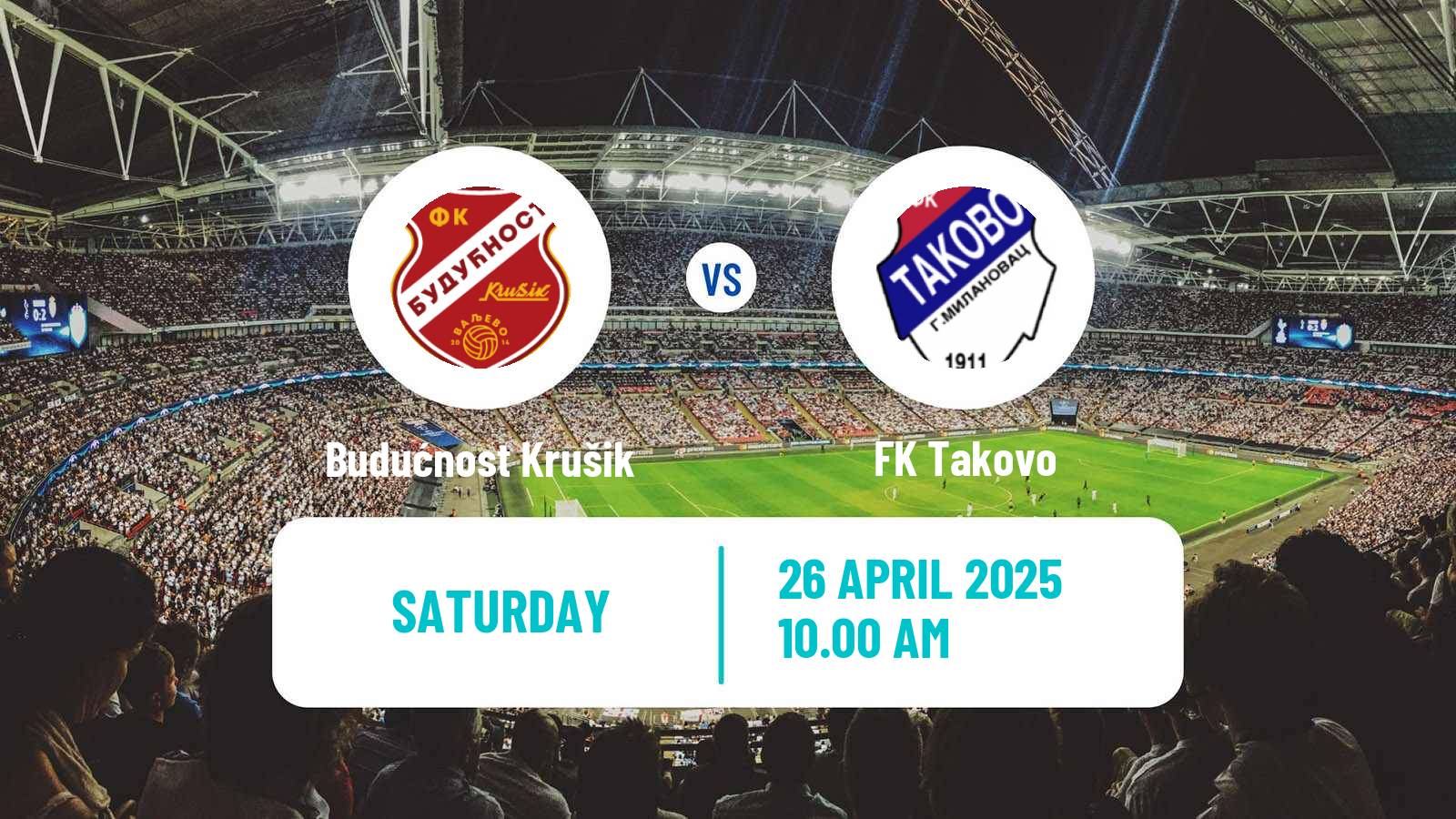 Soccer Serbian Srpska Liga - West Budućnost Krušik - Takovo