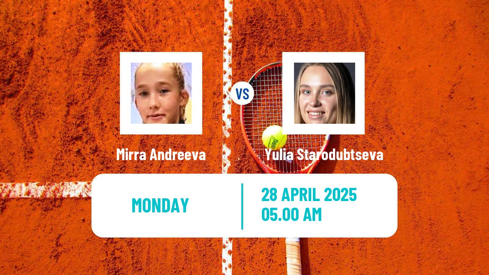 Tennis WTA Madrid Mirra Andreeva - Yulia Starodubtseva