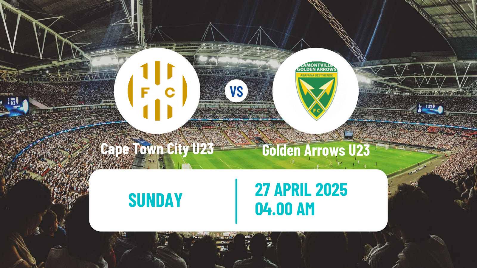 Soccer South African Diski Challenge Cape Town City U23 - Golden Arrows U23