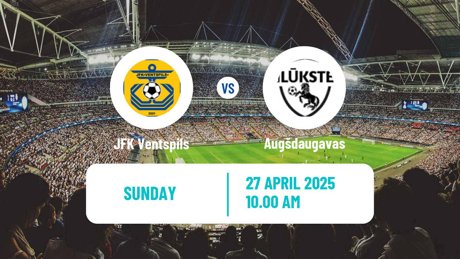Soccer Latvian 1 Liga JFK Ventspils - Augšdaugavas