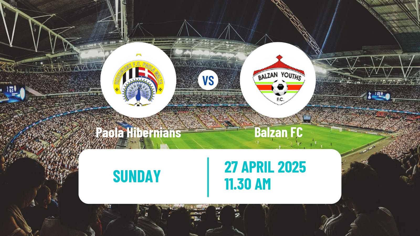Soccer Maltese Premier League Paola Hibernians - Balzan