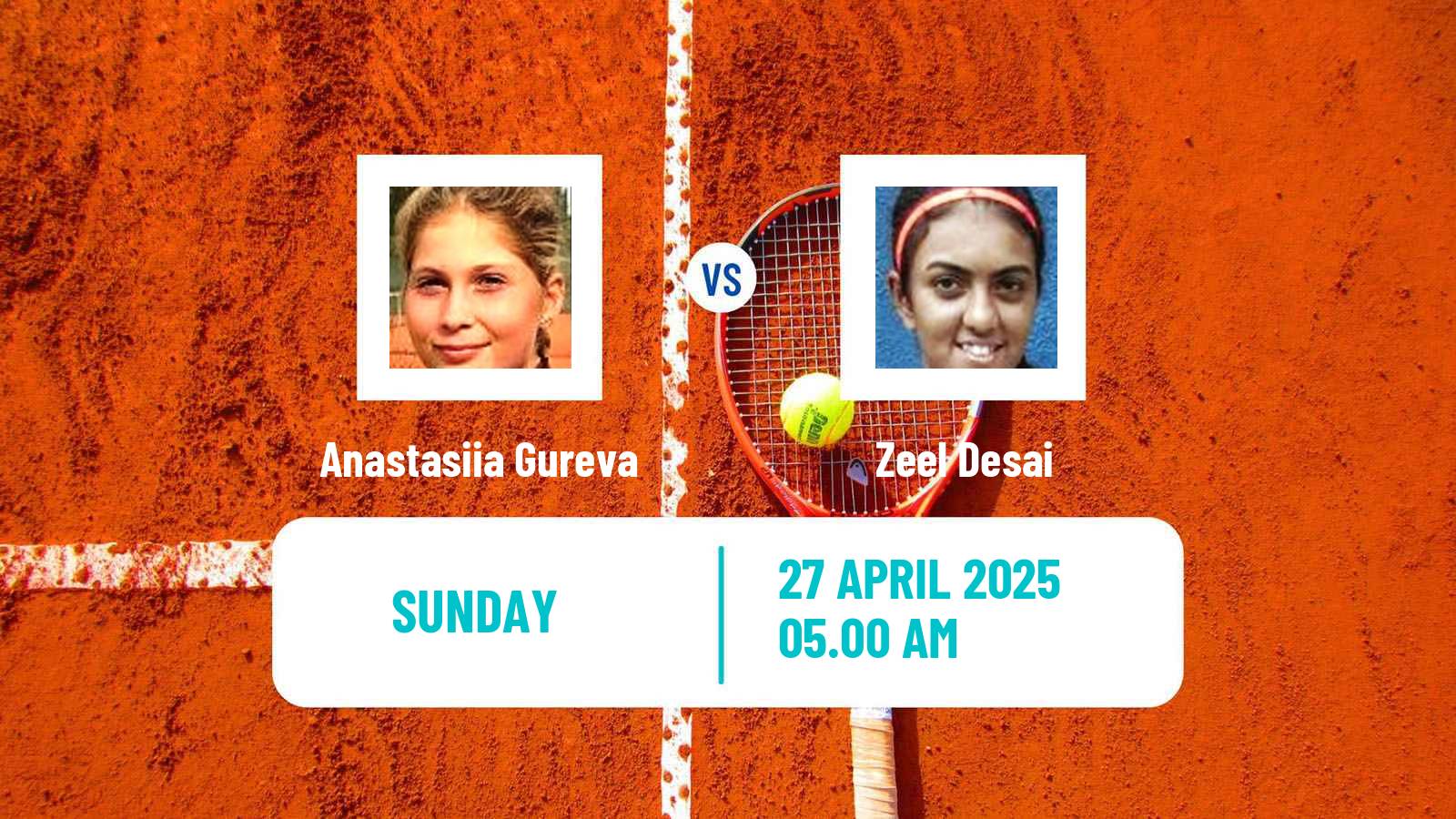 Tennis ITF W15 Monastir 16 Women Anastasiia Gureva - Zeel Desai