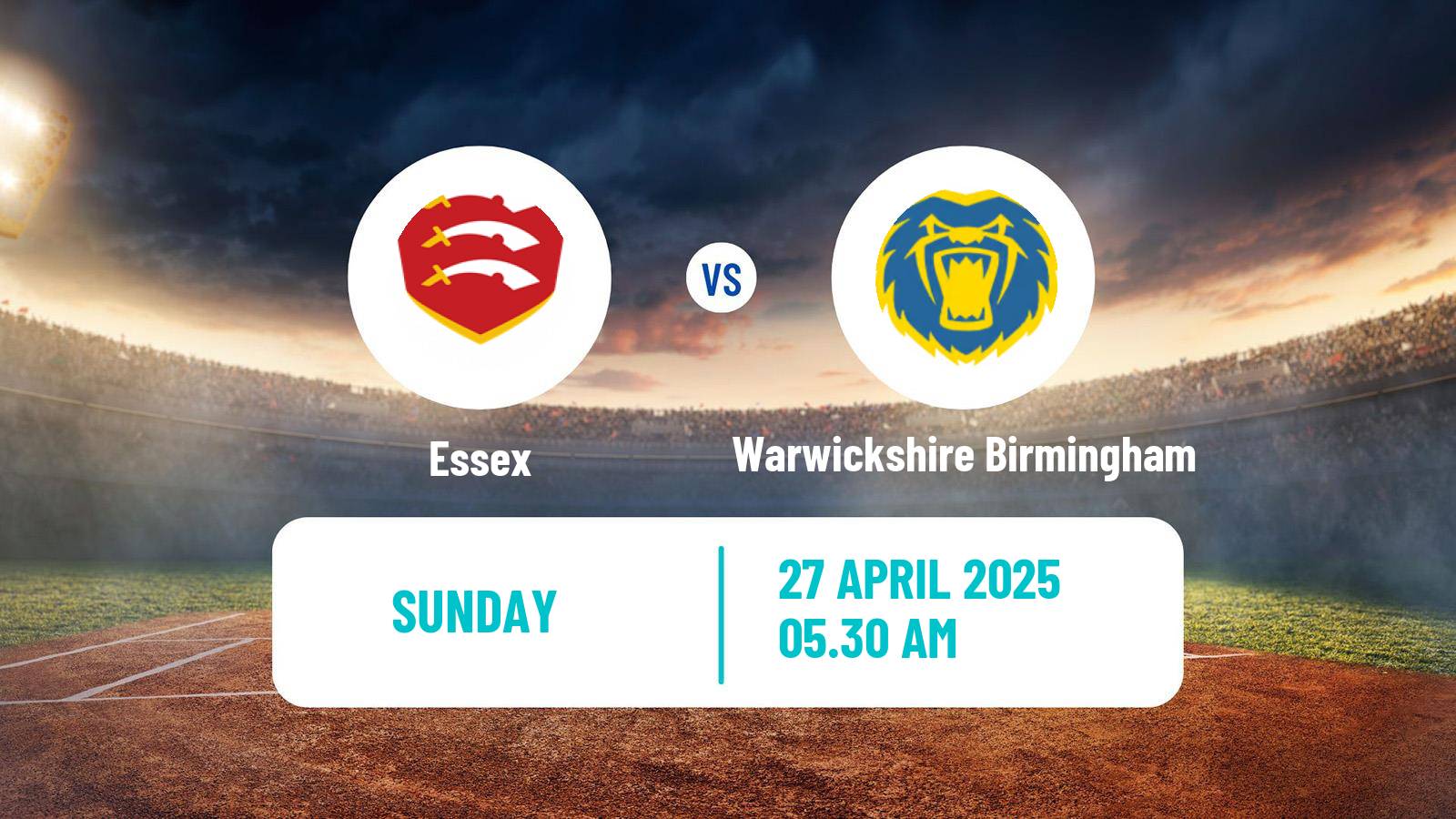 Cricket United Kingdom One Day Cup Women Essex - Warwickshire Birmingham