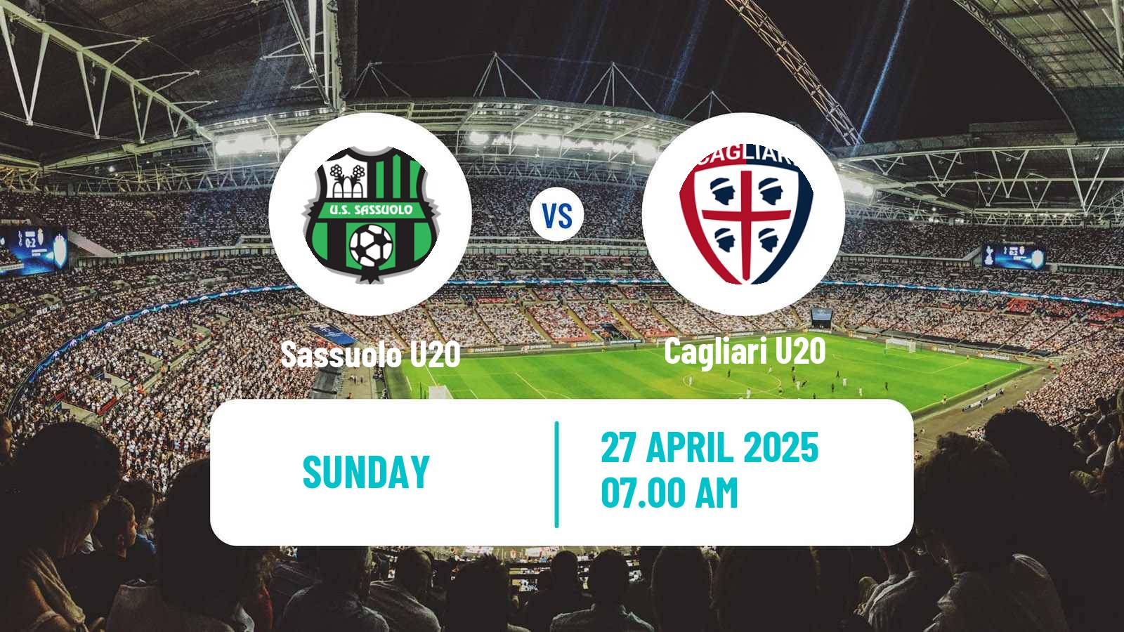 Soccer Italian Primavera 1 Sassuolo U20 - Cagliari U20