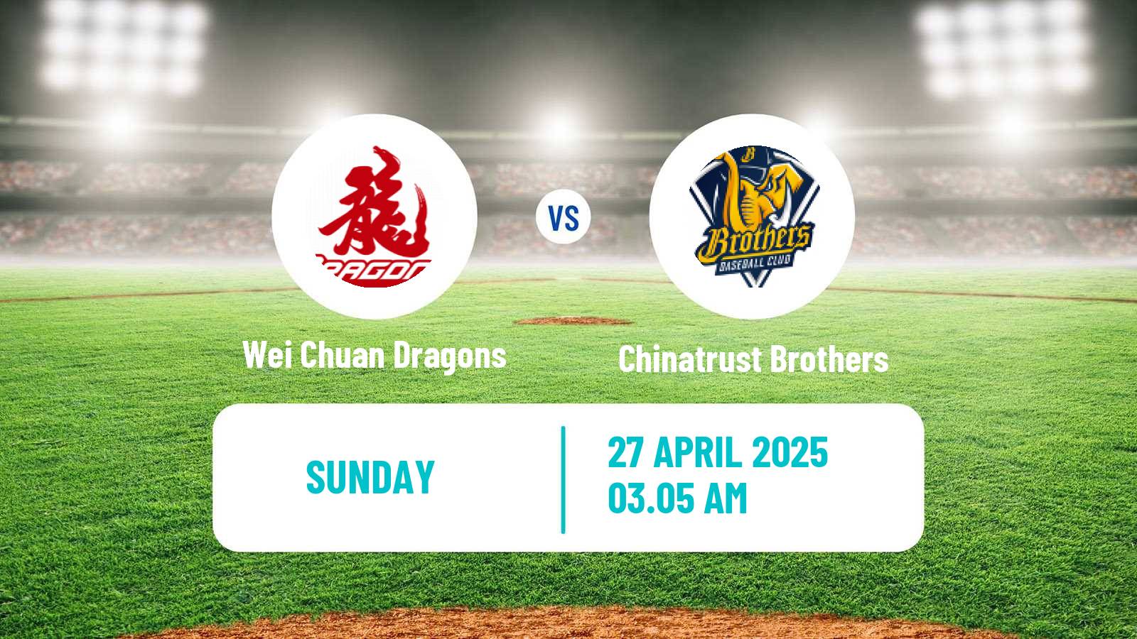 Baseball Taiwan CPBL Wei Chuan Dragons - Chinatrust Brothers