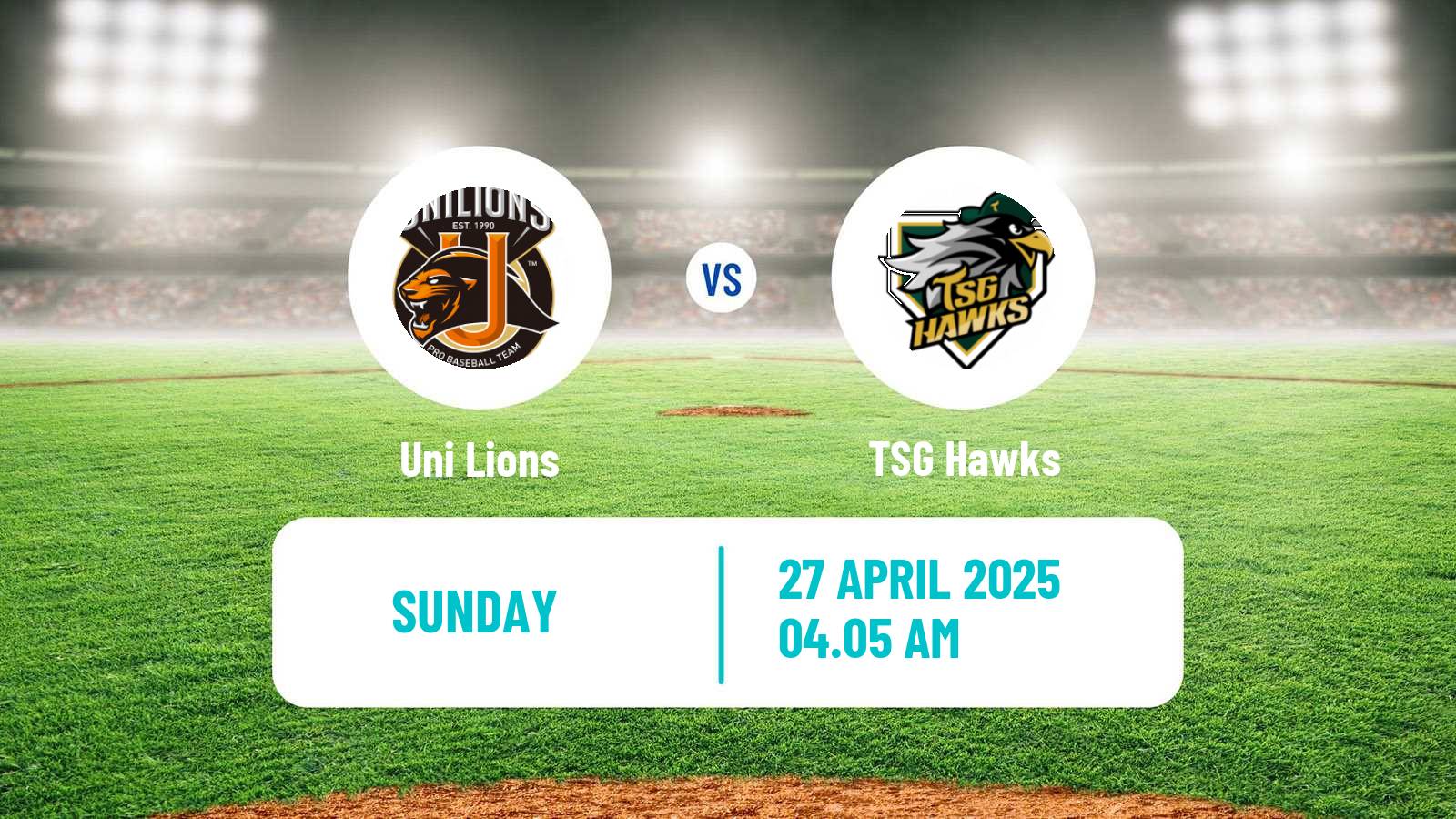 Baseball Taiwan CPBL Uni Lions - TSG Hawks