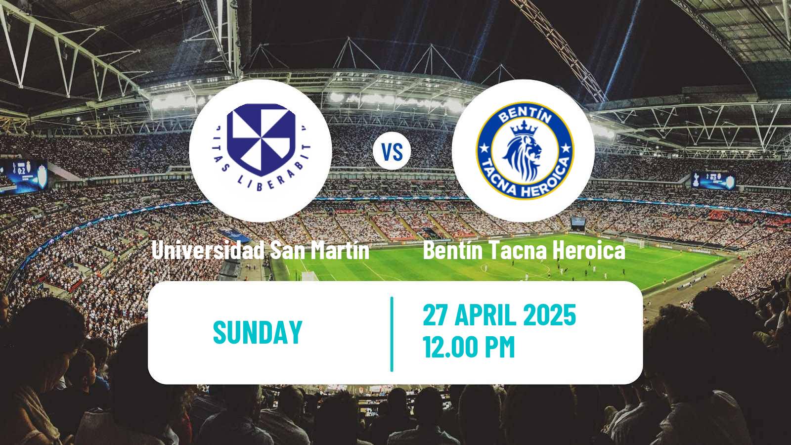 Soccer Peruvian Liga 2 Universidad San Martín - Bentín Tacna Heroica